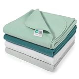 MAKIAN Moltontücher Set, 4X Stoffwindeln 80x80 cm - 4 Stück Baby...