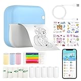 Mini Drucker, Etikettendrucker Bluetooth, Thermo Bluetooth Taschendrucker,...