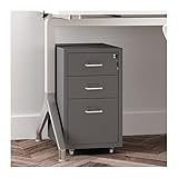 Mobiler Aktenschrank aus Metall mit 3 abschließbaren Schubladen, rollbar...