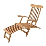 Riess Ambiente Massive Gartenliege Empire Teak 195cm Natur Teakholz...