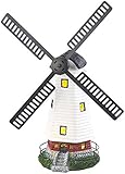 Lunartec Windmühle Garten: Solar-Deko-Windmühle mit drehendem Windrad &...