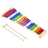 Btuty Glockenspiel Xylophon Holz & Aluminium Percussion Musikinstrument 15...