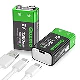 9V Wiederaufladbare Batterien, 1300mAh Langlebige Lithium-ionen Akku...