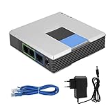VoIP Gateway, Tragbarer 2 Port Adapter Internet Phone Gateway SIP RJ45...