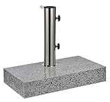 Spetebo Wand Sonnenschirmständer aus Granit - eckig - Gewicht 25 kg -...