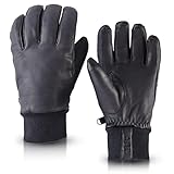 OOZi Winterhandschuhe Herren Damen Lederhandschuhe mit echtem Schaffell...