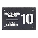 LAUBLUST Türschild Schiefer Personalisiert - Horizontales Format |...