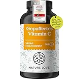 NATURE LOVE® Gepuffertes Vitamin C - Hochdosiert mit 1000mg Vitamin C je...