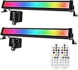 MEIHUA 42W RGB Strahler 2 Pack, IP66 Wasserdicht Außen Wallwasher LED Bar...