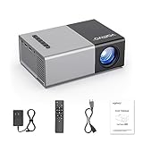 Mini Beamer, Video Beamer unterstützt HD 1080P, Kleiner tragbarer Beamer...