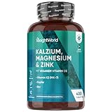 Kalzium Magnesium Zink - 400 Tabletten - 1+ Jahr - 500mg Calcium pro...