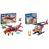 LEGO City Löschflugzeug, Feuerwehr-Set mit Flugzeug-Spielzeug für Kinder...