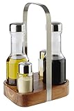 APS Menage-Set „Wood“ – Premium Trage für Pfeffer- und Salzstreuer,...