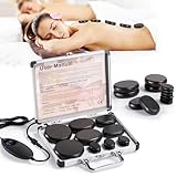 Ricyea Hot Stone Massage Set, Lavasteine für Massage, Hot Stone Basalt 12...