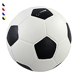 HMF 4790-01 Spardose Fußball Lederoptik 15 cm Durchmesser, schwarz weiß