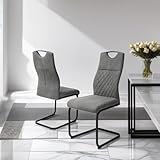 JIEXI Esszimmerstühle 2er Set Esszimmerstuhl Schwingstuhl Freischwinger,...