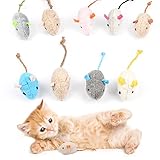Adiwo Katzenspielzeug Maus, 9 Stück Plüsch Maus mit Katzenminze,...
