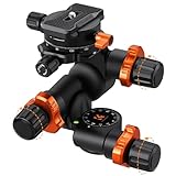 K&F Concept GD-3W Pro 3-Wege-Neiger Stativkopf mit Panoramaklemme,...