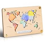 Frexpor Geldgeschenk Holz Grußkarte Weltkarte im Kleinforma für Männer...