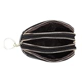 LIGIGWASH Kleine Cowhide Münzbörse mit Reißverschluss Handliche...