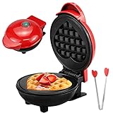 Mini-Waffeleisen Herzform, Waffeleisen Klein mit Antihaftbeschichtet,...