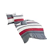 Bierbaum Mako-Satin-Bettwäsche, Dessin 6472_13 graphit, 135x200 cm + 80x80...