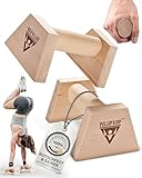 PULLUP & DIP Liegestützgriffe aus Holz inkl. Handgelenkbandagen –...