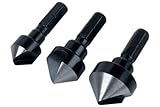 wolfcraft Kegelsenker-Set, Sechskant-Schaft, 3-tlg. I 2584000 I Für das...