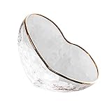 Mikinona Transparente Herzförmige Glasschüssel mit Goldener Kreative und...