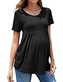 Brynmama Damen Umstandsmode Tops Kurzarm Schwangerschaft T-Shirt Babydoll...