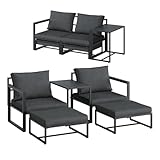 STEELSØN Gartenmöbel Set 5-TLG Asteri, Gartenlounge für 2-4 Personen,...