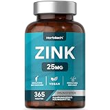 Zink Tabletten Hochdosiert 25mg | 365 Vegane Tabletten | Zinc Supplement |...