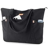 Lekespring Cord Tasche Damen, Groß Tote Bag Strandtasche mit...