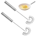 2 Stück Spiralbesen,Edelstahl Schneebesen Saucenbesen Mini Klein...