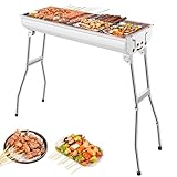 Dibaful Holzkohlegrill Tragbarer Klappgrill Grill Grillrost für Garten...