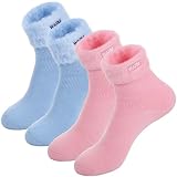 XREE 2 Paar Kuschelsocken Schlafsocken Damen, Dicke Winter Thermosocken Mit...