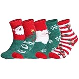 Funabridge 10 Paar Weihnachtssocken, weiche Wintersocken mit...