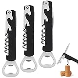 3 Stk Korkenziehen Weinöffner Profi Kellnermesser 3 IN 1 Screwpull...