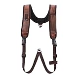 Tourbon Gewehrgurt aus PU-Leder und Leder, verstellbar, Jagd-Hosenträger...