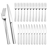 Homikit Steakbesteck Set, 24-teilig Edelstahl Steakmesser und Steakgabel,...