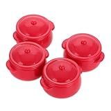 Abaodam 4 Stück Miniatur Küchen Set für Puppenhaus Teiliges Rotes...