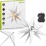 goobay 64788 LED Weihnachtsstern 3D Ø 56 cm/Stern mit 18 Zacken und...