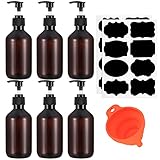 300 ml Pumpspender, 6 Stück Leere Shampooflaschen, Duschgelspender Flasche...