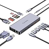 Getatek 12-in-1 USB C Hub mit USB3.2 10Gbps Ports,USB-C10Gbps Port,USB2.0...