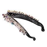BESTYASH Große Bananen Haarspange für Dickes Haar mit Strass und Opal...