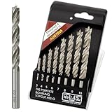 WELIQU 8-tlg. HSS-G Holzbohrer Set 3-10 mm für Hart- & Weich-Holz -...