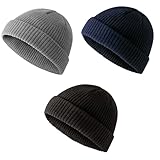Makoto Nobu 3 Stück Fisherman Beanie,Trawler Mütze,Trawler Winter...
