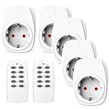 HBN 5X Funksteckdosen mit 2 Fernbedienungen, 16A/3.680W Ferngesteuerte...