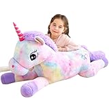 IKASA Groß Einhorn Stofftier Riesen Kuscheltier,110cm Gross Plüschtier...