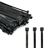 ERKO Kabelbinder Schwarz 200 x 4,8 mm Set 100 Stück UV-beständig...